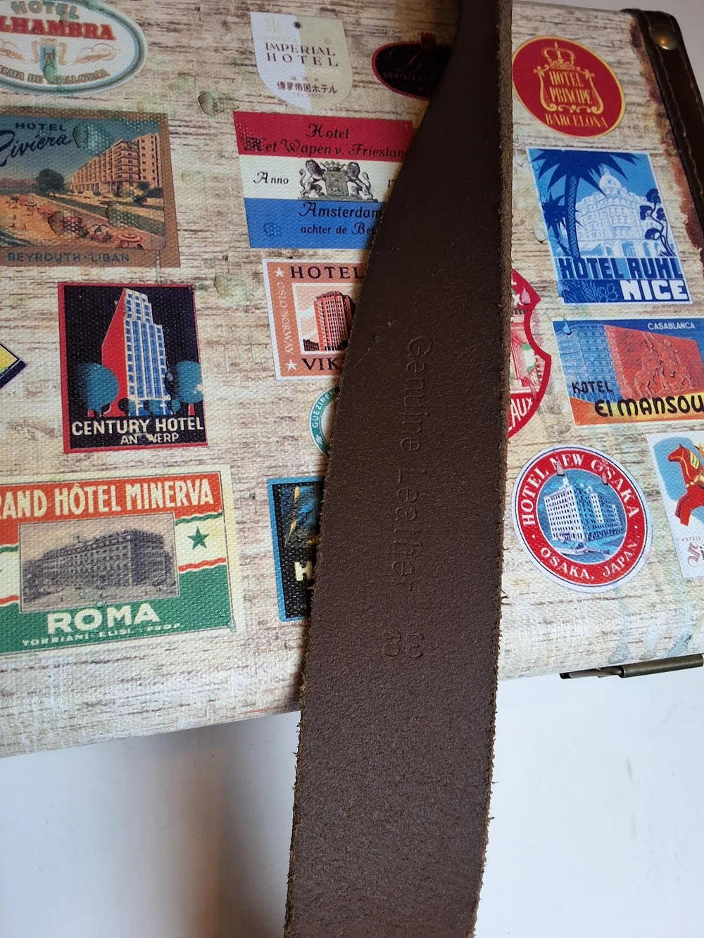 Timberland Brown Leather Men’s Belt with Embossed Tree Logo